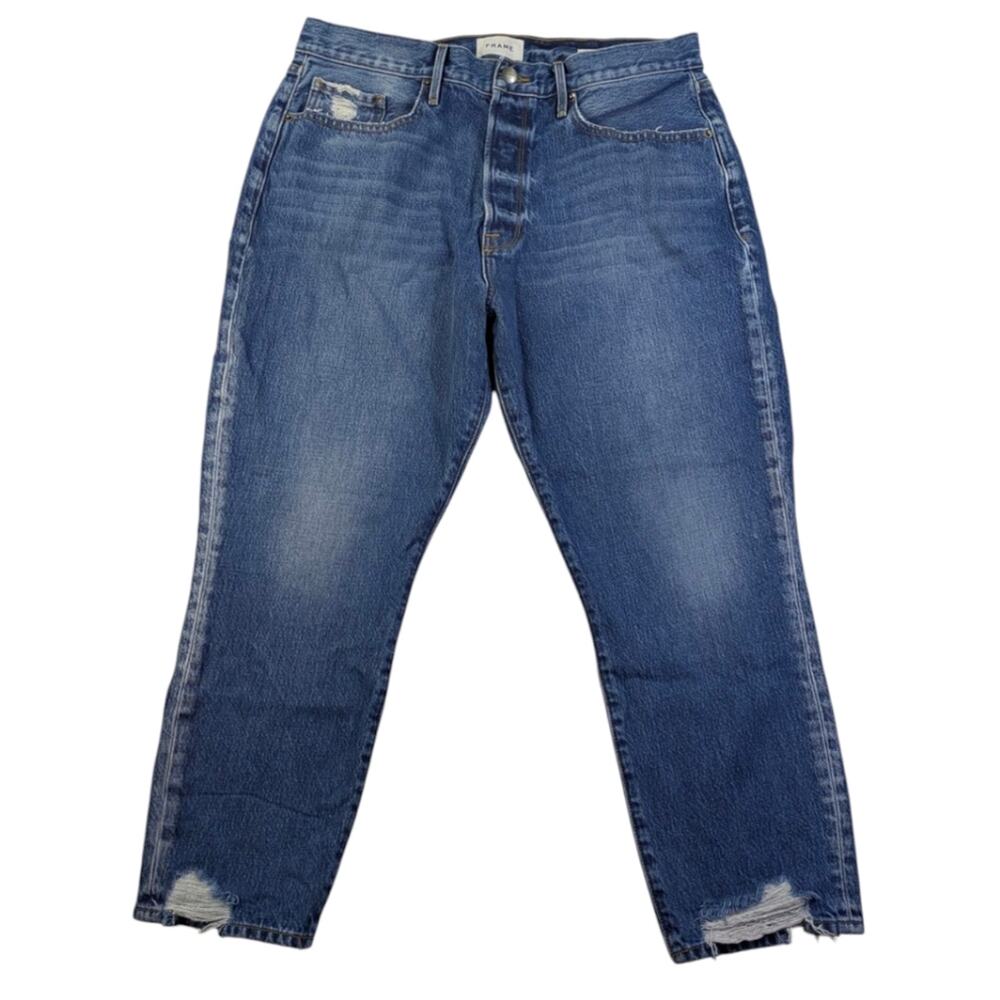 Frame Le Original High Rise Chewed Hem EUC $239 Size 33 J1680 - Picture 5 of 11